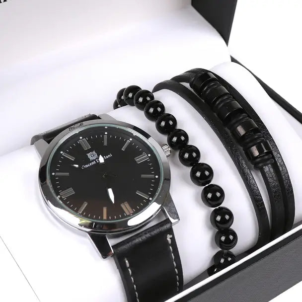 Men's Watch & Bracelet Set