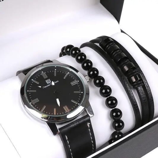 Men's Watch & Bracelet Set
